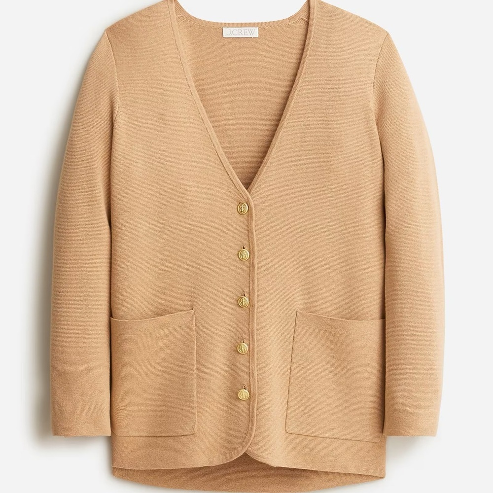 J Crew Giselle V-Neck sweater blazer in Tan size Medium